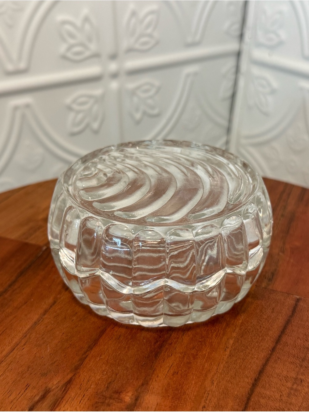 Clear Pressed Glass Trinket Dish